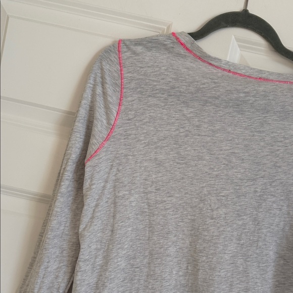 Lisa Todd Heather Gray Top with Neon Pink Trim - Picture 7 of 7